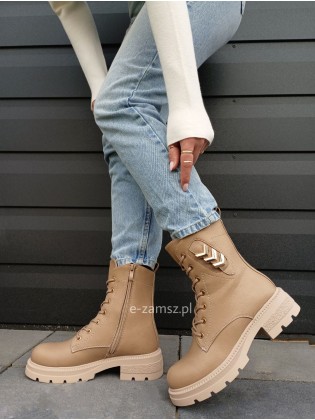 Damskie beżowe trapery z...