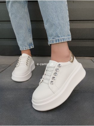 Białe Sneakersy Damskie z...