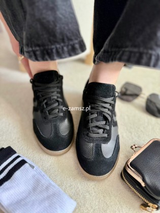 Czarne Skórzane Sneakersy...