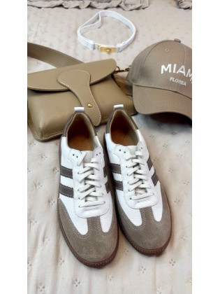 Biało Brązowe Sneakersy...