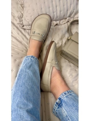 Miękkie Beżowe Mokasyny...